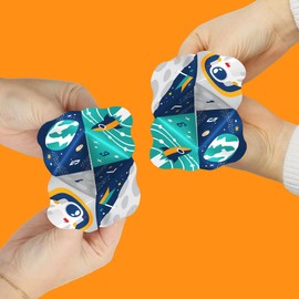 Big Dot of Happiness Blast Off to Outer Space - Rocket Ship Baby Shower or Birthday Party Cootie Catcher Game - Jokes and Dares Fortune Tellers - Set of 12