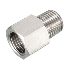 uxcell Pipe Fitting Adapter 1/4 G Male to 1/4 G Female, Stainless Steel for Water Oil Air Pressure Gauge