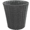 Armo® Round Rattan Effect Woven Waste Paper Bin Basket For