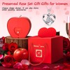 SKTJDL Valentines Forever Rose Gifts with Heart of Diamonds Necklace,Gifts