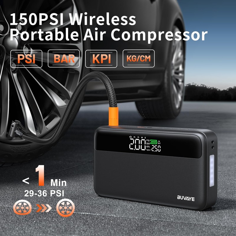 Jump Starter with Air Compressor, 5000A Battery Jumper Starter Portable