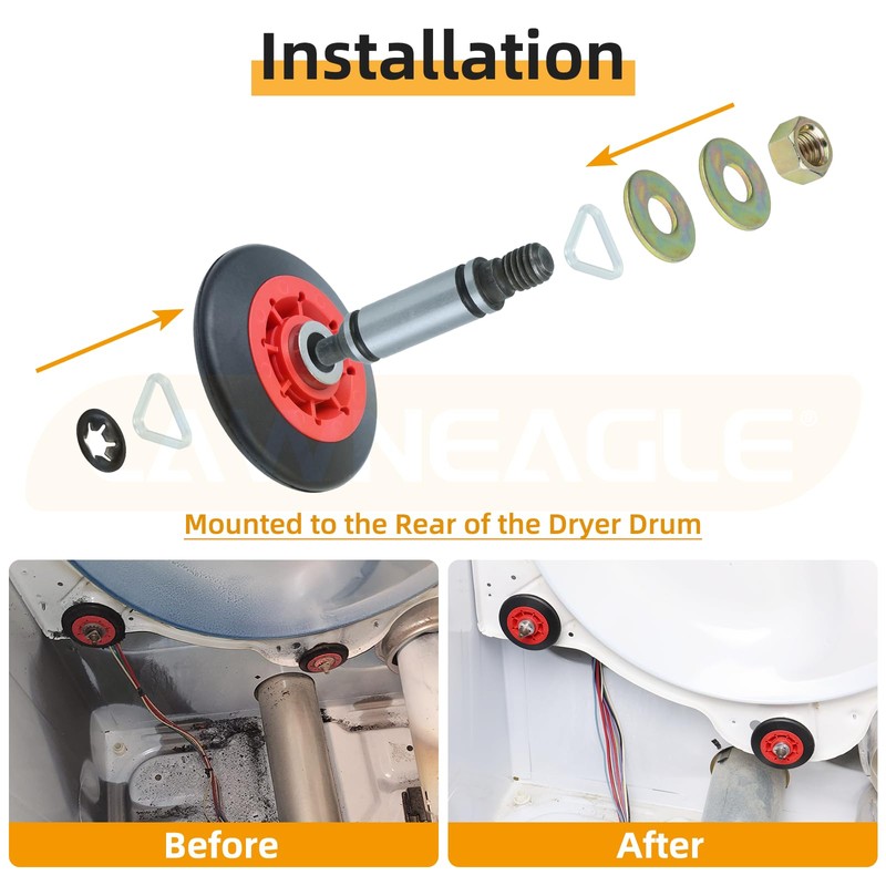 LAWNEAGLE 4392067 Dryer Repair Kit - Includes WPW10314173 Drum Support