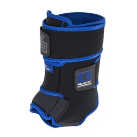 Shock Doctor 752-01-30 ICE Recovery Compression Ankle Wrap Black Adult-L/XL