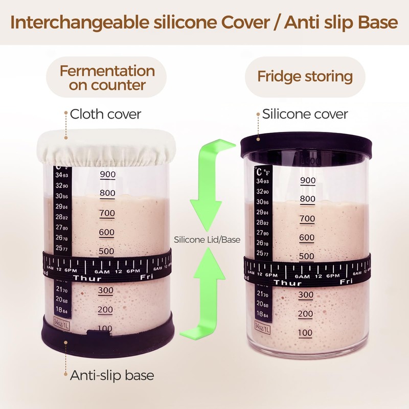 BRIRILINE Pro Sourdough Bread Starter Kit - 34 oz sourdough