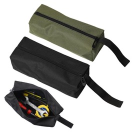 Pack of 2 Small Portable Tool Bag Waterproof Zip Storage Bag Multi-Purpose Wear-resistant Canvas Tool Bag