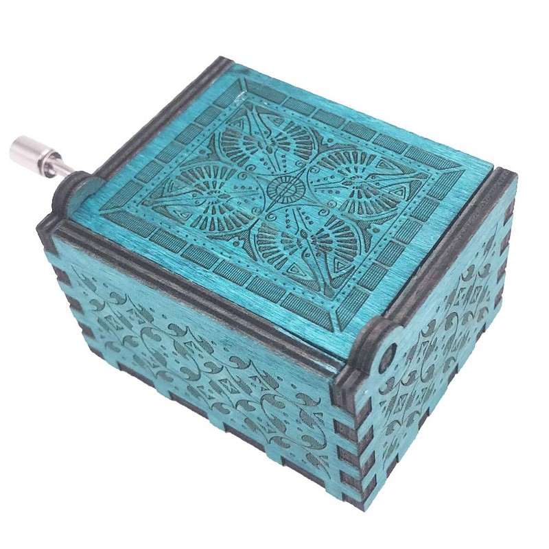 Lalaland Music Box Hand Crank Musical Box Carved Wooden,Play The