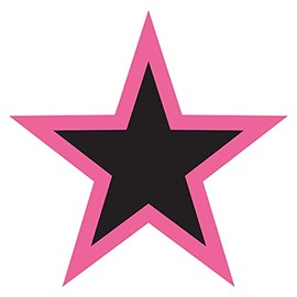 Multi Colored Windshield Adhesive Star Decal Stickers DEALERSHIP ADVERTISMENT Colored (Pink and Black)