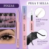 120pzs Extensiones Pestañas Raíces Curvatura D 8-18mm, K28