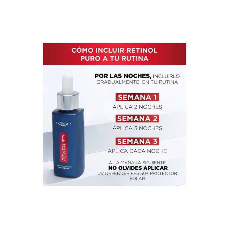 Sérum de Noche L'Oréal Paris Revitalift Retinol Puro, 30ml