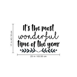 Aurabeam Vinyl Wall Art Decal - It's The Most Wonderful Time of The Year - 17" x 25" - Trendy Christmas Song Quote for Home Living Room Front Door Coffee Shop Store Seasonal Decoration Sticker