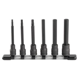 Tone HKH306L Long Hexagon Socket Set (Strong Type, with Holder), Insertion Angle 0.3 inches (9.5 mm) (3/8") Contents: 6 Pieces