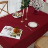 Yrendenge Red Linen Christmas Tablecloth, Water Resistant Tablecloth, Washable Wrinkle