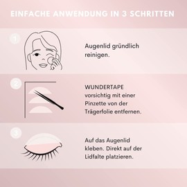 WUNDERTAPE Slip-On Lid Tape Strips for Eyelid Lifting without Surgery, Waterproof, 24 Hour Hold, Double Eyelid Lifting Tapes, Eyelid Tape (480 L)