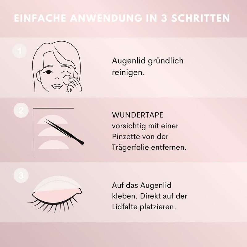 WUNDERTAPE Slip-On Lid Tape Strips for Eyelid Lifting without Surgery,