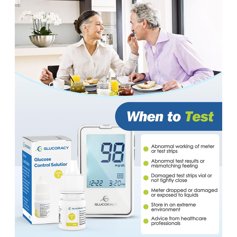 Control Solution Only for Glucoracy G-425-2/G-425 Glucose Meter Function Test,