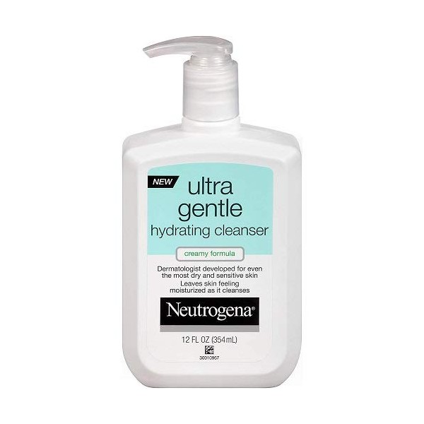 Neutrogena Ultra Gentle Hydrating Daily Facial Cleanser for Sensitive Skin, Oil-Free, Soap-Free, Hypoallergenic & Non-Comedogenic Creamy Face Wash,12 fl. oz (Pack of 6)