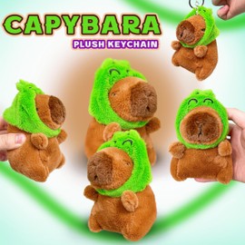 Soft Capybara Plush Toys for Kids and Teens, Cute Stuffed Animals Doll, Kawaii Plushies Keychain, Small Capybara Stuffed Animal Plush Toys for Party Favors, Easter Basket Stuffers