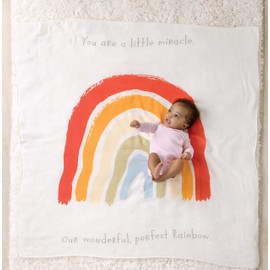 DEMDACO Little Miracle Perfect Rainbow 47 x 47 Children's Photo Swaddle Blanket