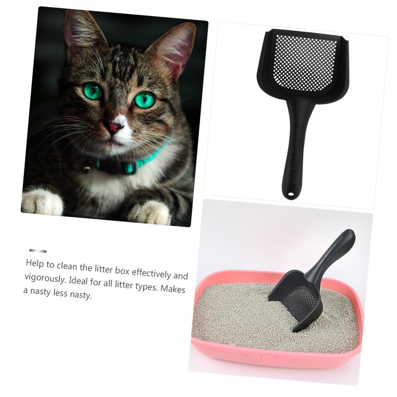 FOMIYES Pala para Arena De Gatos De PláStico Mango CóModo