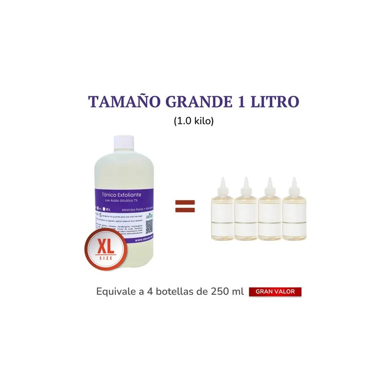 Ácido Glicólico 7% Tonico Facial Exfoliante A Granel 1 Lt