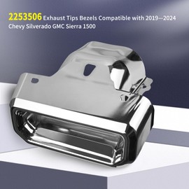 Vanshly 2253506 Exhaust Tips Bezels RH/LH 1 PAIR Compatible with 2019.2020.2021.2022.2023 2024 Chevy Silverado/GMC Sierra (Polished)