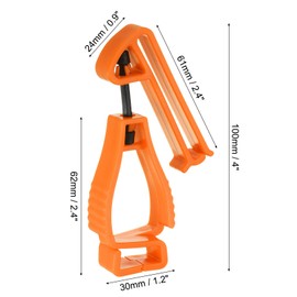PATIKIL Glove Clips, Gloves Holder Clip Glove Belt Keeper Work Glove Grabber Helmet Hanger for Construction Worker, Orange