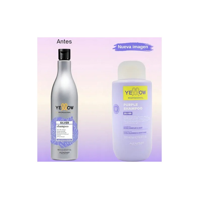 Shampoo Anti-amarillo Silver Yellow Rubio Frios Grises 500ml