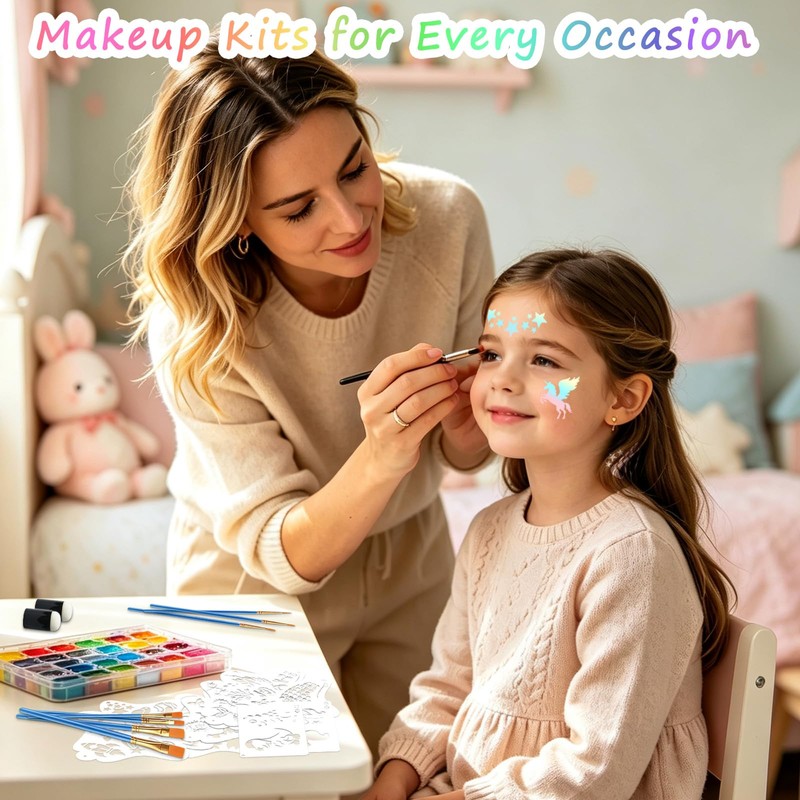 41Pcs Face Paint Stencils Kit for Kids with Face Paint