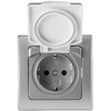 DELPHI Socket IP44 with Protection Lid Flush-Mounted Wet Room Rubber
