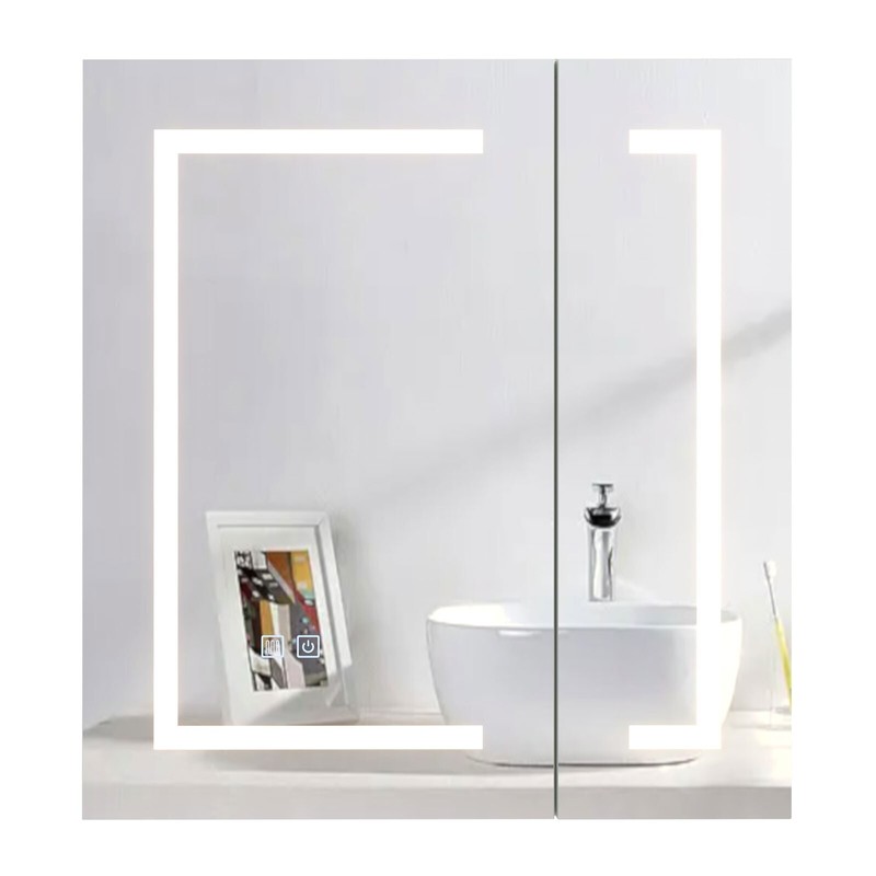 Mepplzian LED Bathroom Cabinet Mirror Smart Wall Defogging Vanity Storage