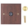 Dimmer Switch, Black Walnut Wood with Brass Knob, 200- for