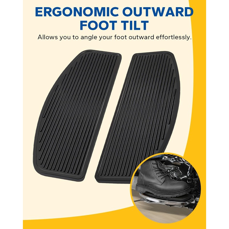 Front Footboard, Rubber Insert Rider Footboard Floorboard Foot Peg Footrest