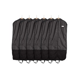 Covermates Keepsakes Deluxe Garment Bag Set - Premium Polyester - Full Length Zipper - ID Window - Carrying Handles - Stowaway Pouch - Closet Storage, Black