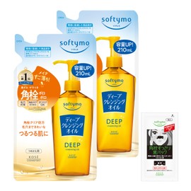 Softymo Deep Cleansing Oil, Eyelash Extensions, 8.5 fl oz (240 ml) Refill, Set of 2, 8.3 fl oz (210 + 210 ml), Bonus Included