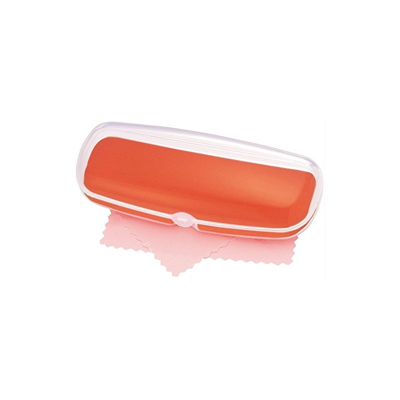 Pearl Glasses Case, Hard Type, Clear White x Orange, With
