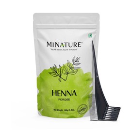 Henna powder by mi nature for Hair | Natural Hair dye | chemical free| Hair Color | Sourced from Rajasthan India |100g (3.5Oz)
