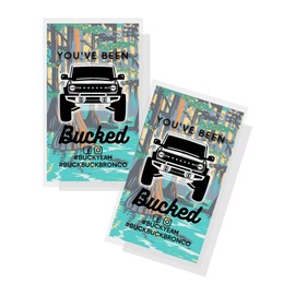 Buck Buck Bronco You’ve Been Bucked Tags Cards | 50 pk | 2x3.5” Swamp Bayou Colorful Painting Background #BuckBuckBronco for SUV Car Game attach to Horses, Rubber Ducks horse, bronco bracelets bucking