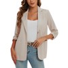 MINTLIMIT Womens Casual Cotton Linen 3/4 Ruched Sleeve Notched Lapel