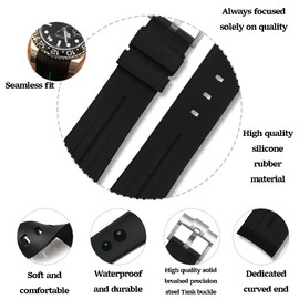 Niziruoup Rubber Strap for Omega x Swatch MoonSwatch Watch 20 mm Curved Soft Rubber Replacement Strap Original Rubber Strap Sport Watch Strap Women Men, Rubber, No Gemstone