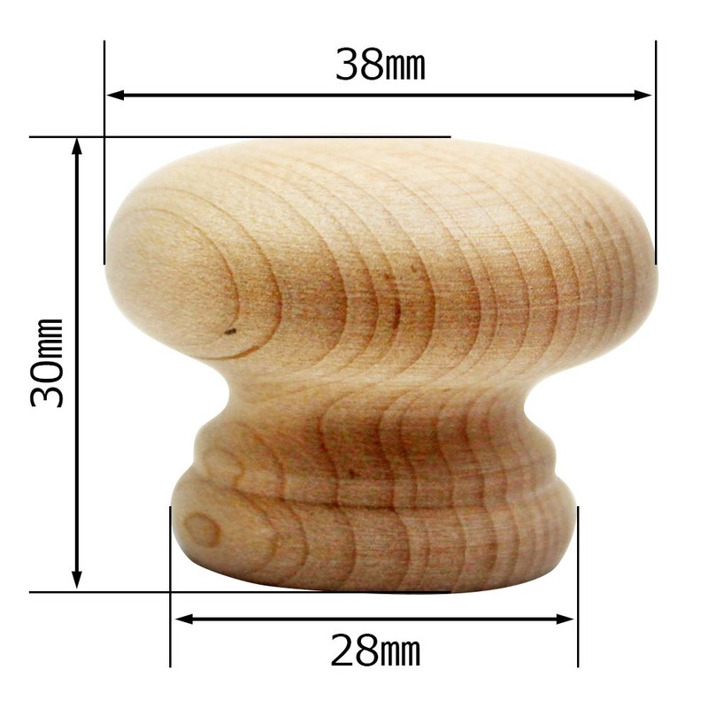 Wake Sangyo TW-302 Wooden Knobs 1.6 inches (40 mm) Interior
