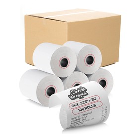 Thermal Paper 2 1/4 x 50-100 Rolls - BPA Free - 55 GSM - Credit Card Paper Rolls Thermal 2 1/4 x 50 for Clover Flex, Verifone VX 520, Dejavoo Z11, Ingenico Desk 3500 - Fits All POS Machines