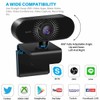 Full HD 1080P Webcam With Microphone, Privacy Cover, USB Computer