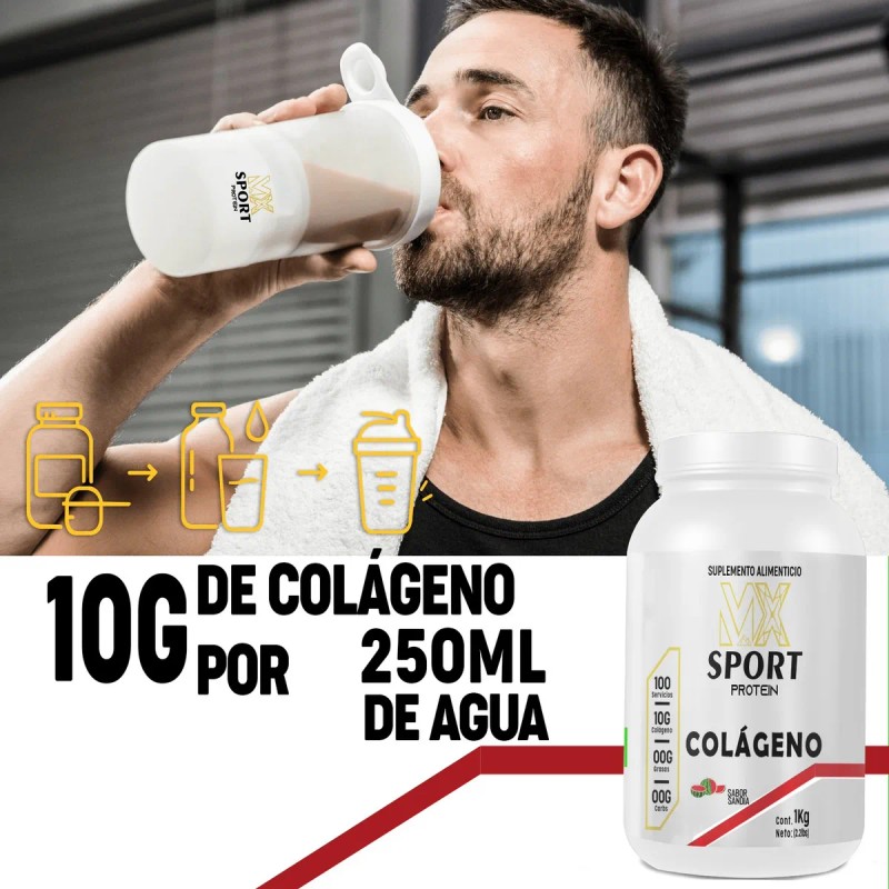 Colágeno Hidrolizado Polvo Mx Sport 1kg Varios Sabores Sandía