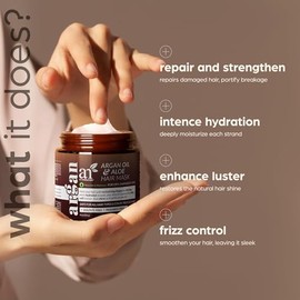 ArtNaturals Argan Oil Hair Mask - (8 Oz/226g) - Deep Conditioner - 100% Organic Jojoba Oil, Aloe Vera & Keratin - Repair Dry, Damaged Or Color Treated