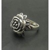 Sterling silver ring flower rose solid 925 Empress size G