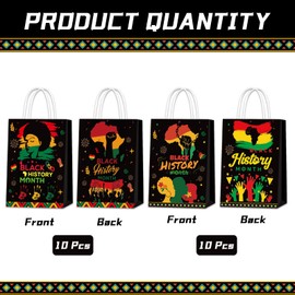 HABDJILTY 20Pcs Black History Month Gift Bags,Black Gift Bags Decorations for Black History Month Party Supplies Gifts