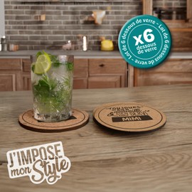 Untersetzer aus Kork, personalisierbar, 6 Stück, originelle Geschenkidee