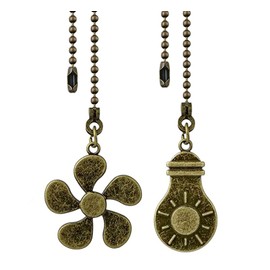 Akahttbn Ceiling Fan Pull Chain Extension, 12 Inches Decorative Fan Pull Chain Pendant Set, Beaded Ball Fan Pull Chain Extender Ornament with Connector, (Antique Bronze)