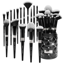 Bueart Design Set de 16 Brochas de Maquillaje con Estuche Clásico. Brochas Profesionales Ultrasuaves de Primera Calidad para Base, Rubor, Polvos, Iluminador, Contorno Y Sombras de Ojos