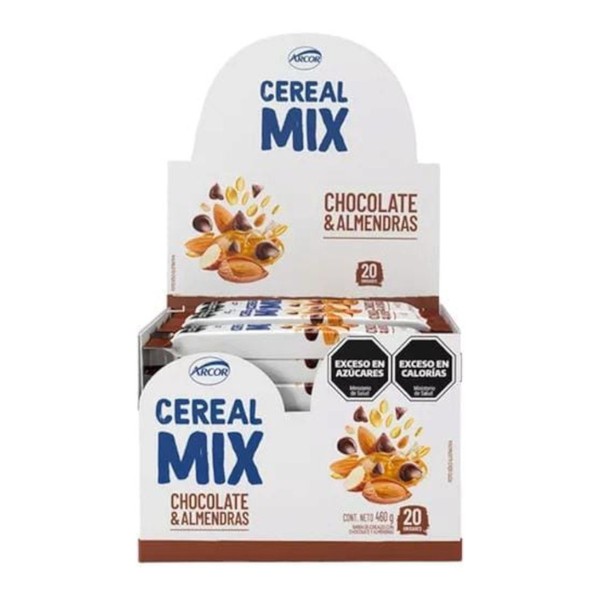 Arcor Cereal Mix Chocolate & Almond Cereal Bars Barra de Cereales de Chocolate & Almendras, 460 g / 16.23 oz